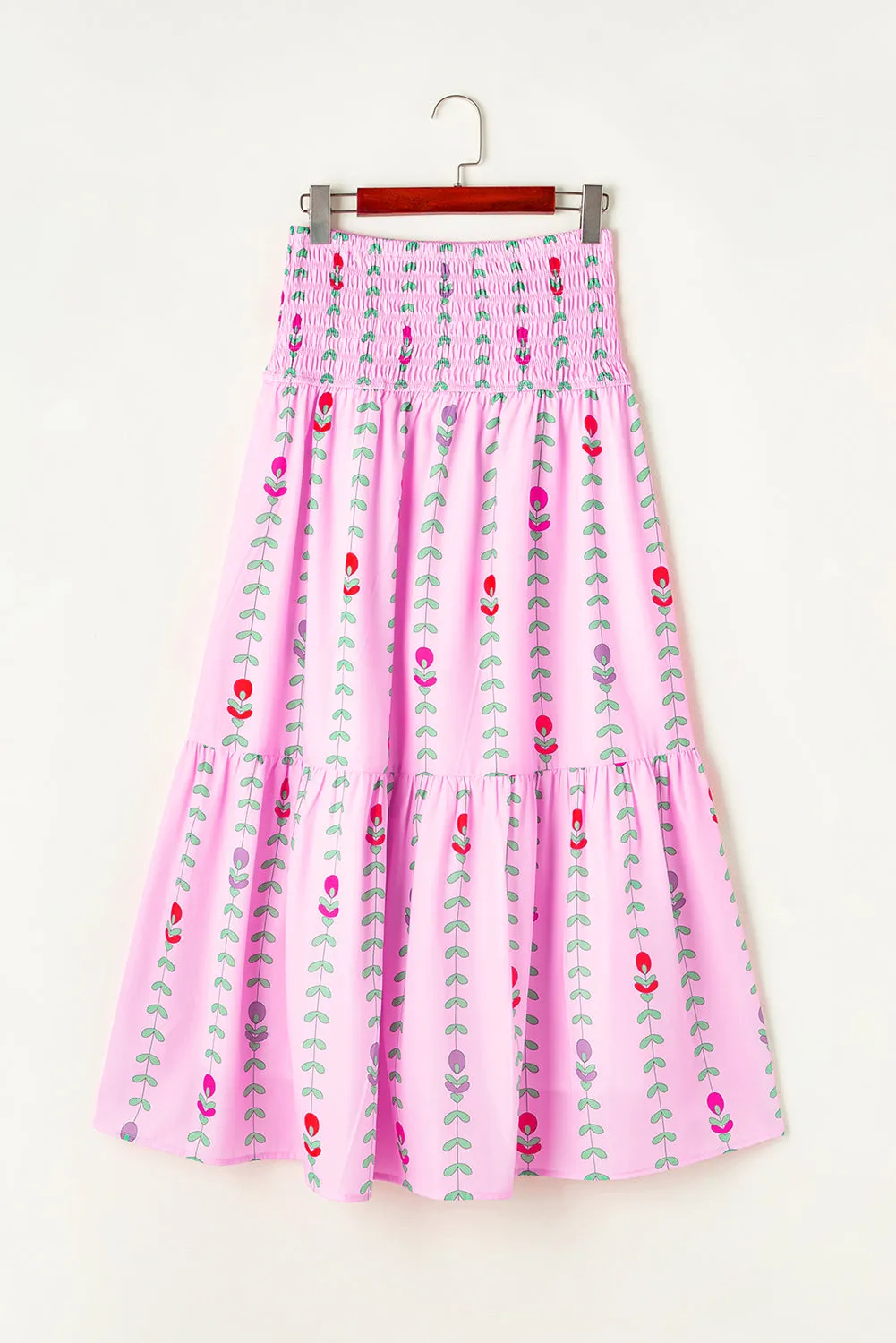 Smocked Tiered Maxi Skirt