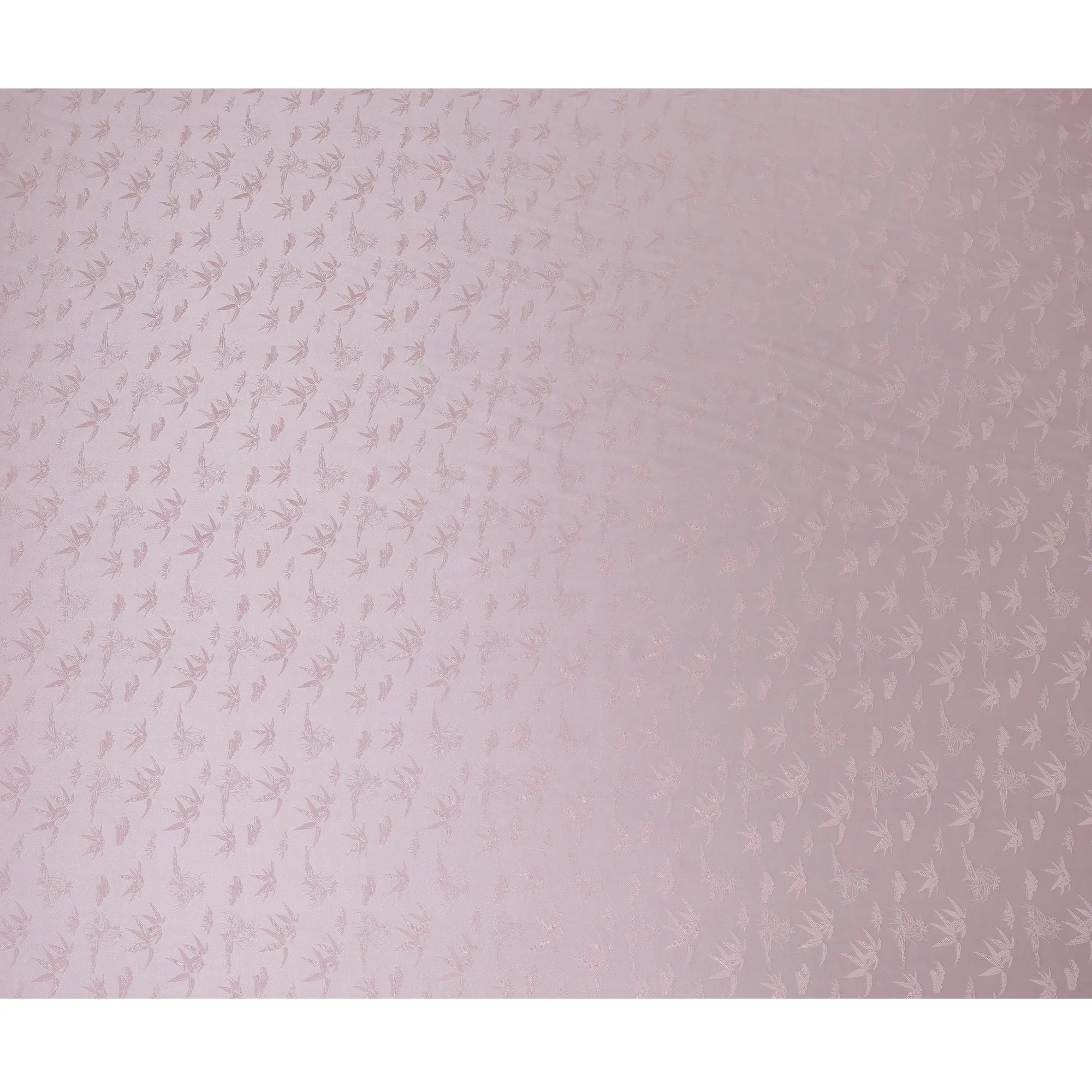 South Korean Silk Satin Jacquard Fabric with Delicate Bamboo Design on Soft Pink Background – 110 cm Width-D20345