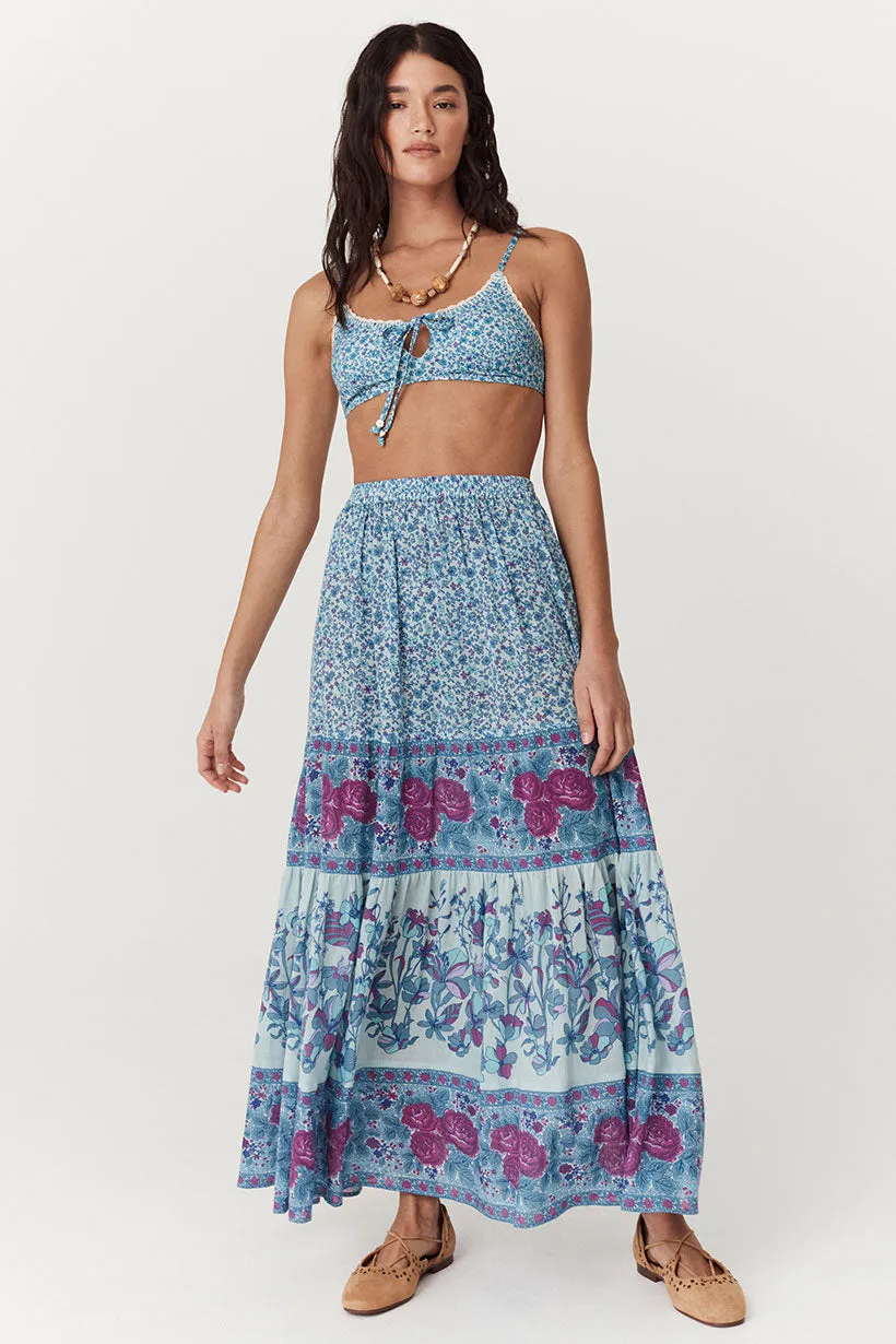 Spell - Love Jetty Maxi Skirt - Blue Nirvana