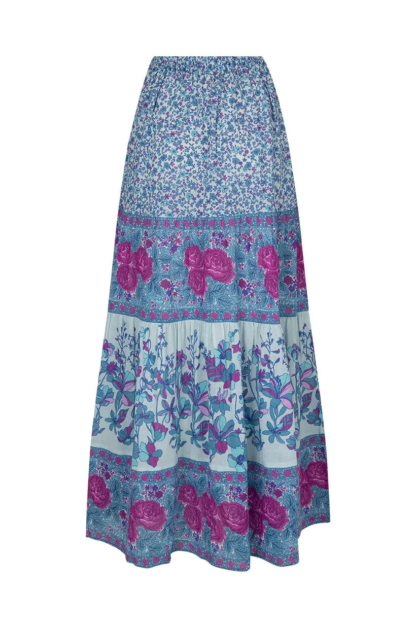 Spell - Love Jetty Maxi Skirt - Blue Nirvana