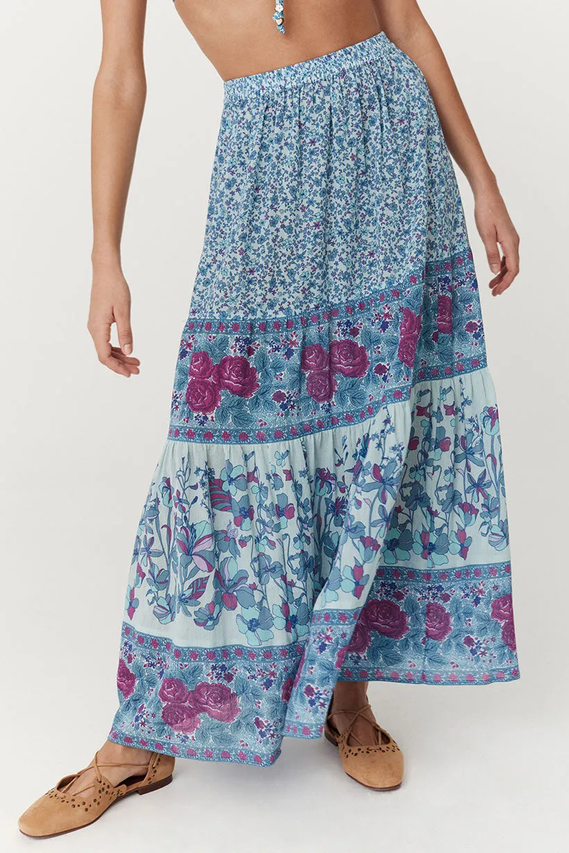 Spell - Love Jetty Maxi Skirt - Blue Nirvana