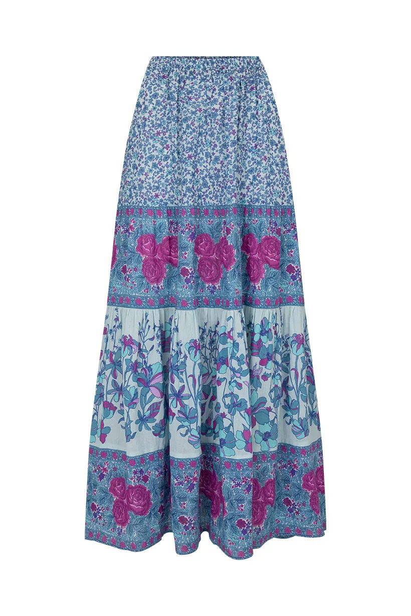 Spell - Love Jetty Maxi Skirt - Blue Nirvana