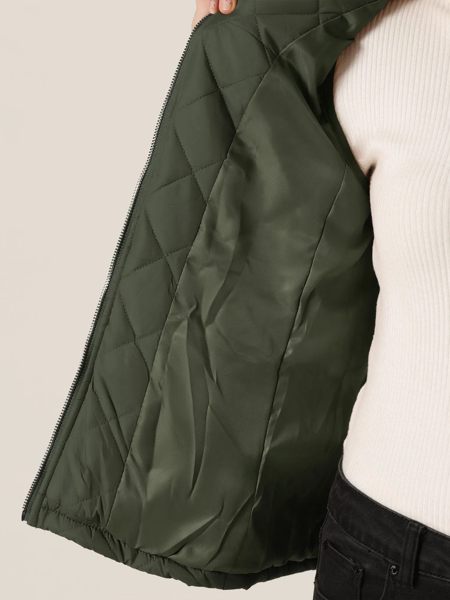 Stand Collar Lightweight Gilet Quilted Zipper Vest