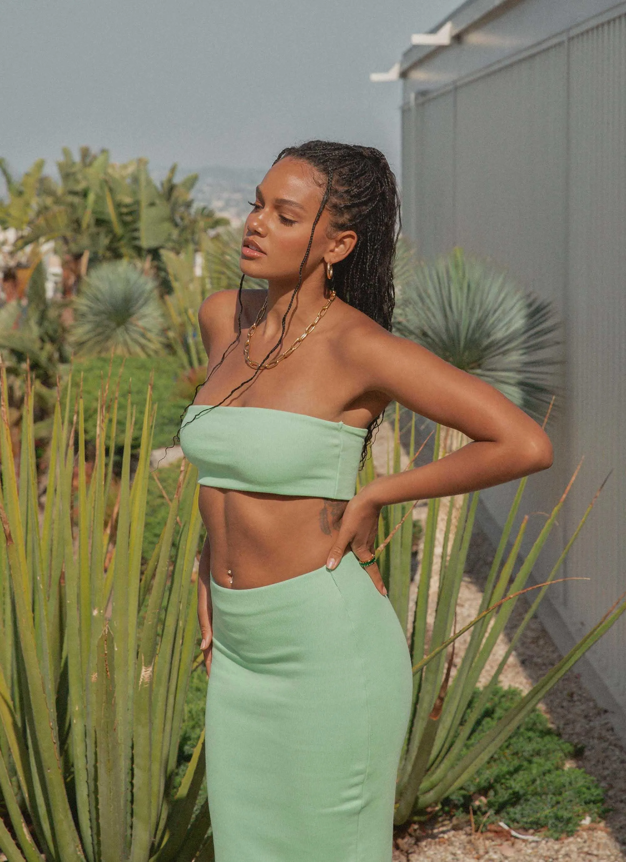 Sun Seeker Crop Top - Sage