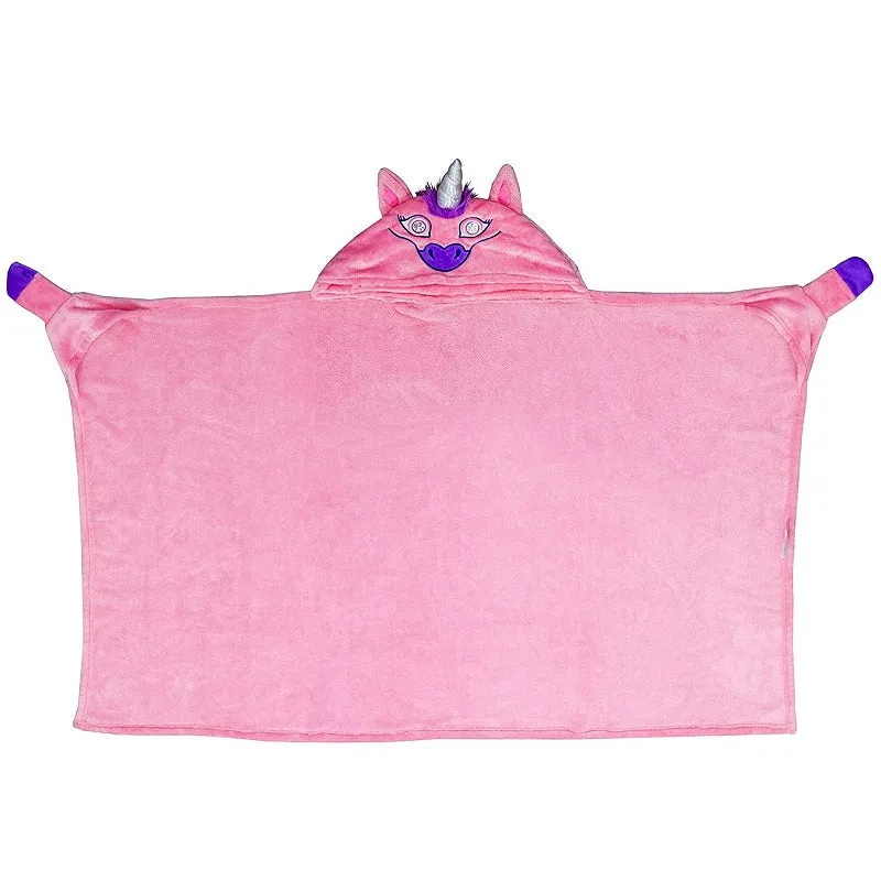 Super Soft Unicorn Lighted Hooded Cape Blanket for Kids