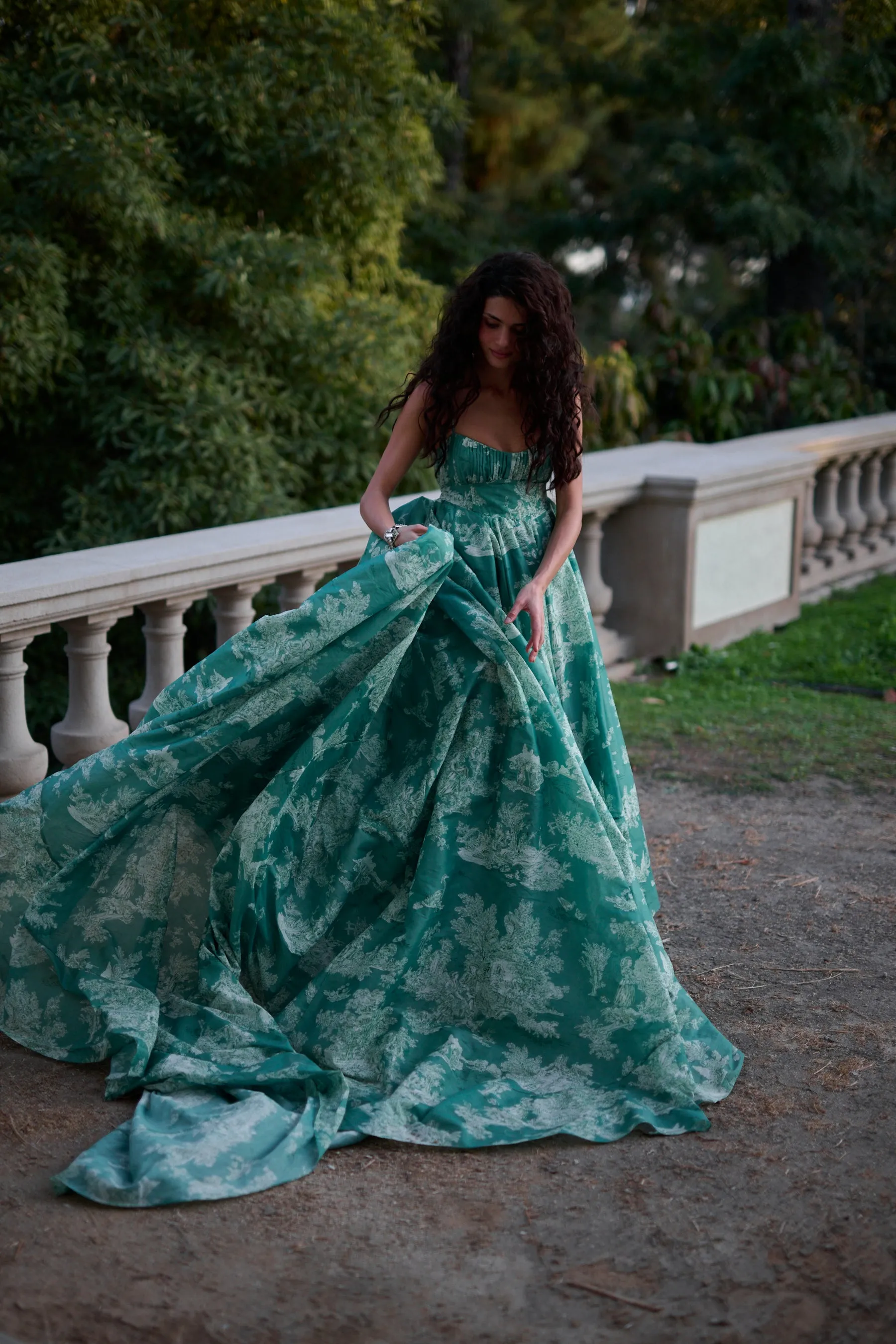 The Cedar Toile Roman Holiday Gown