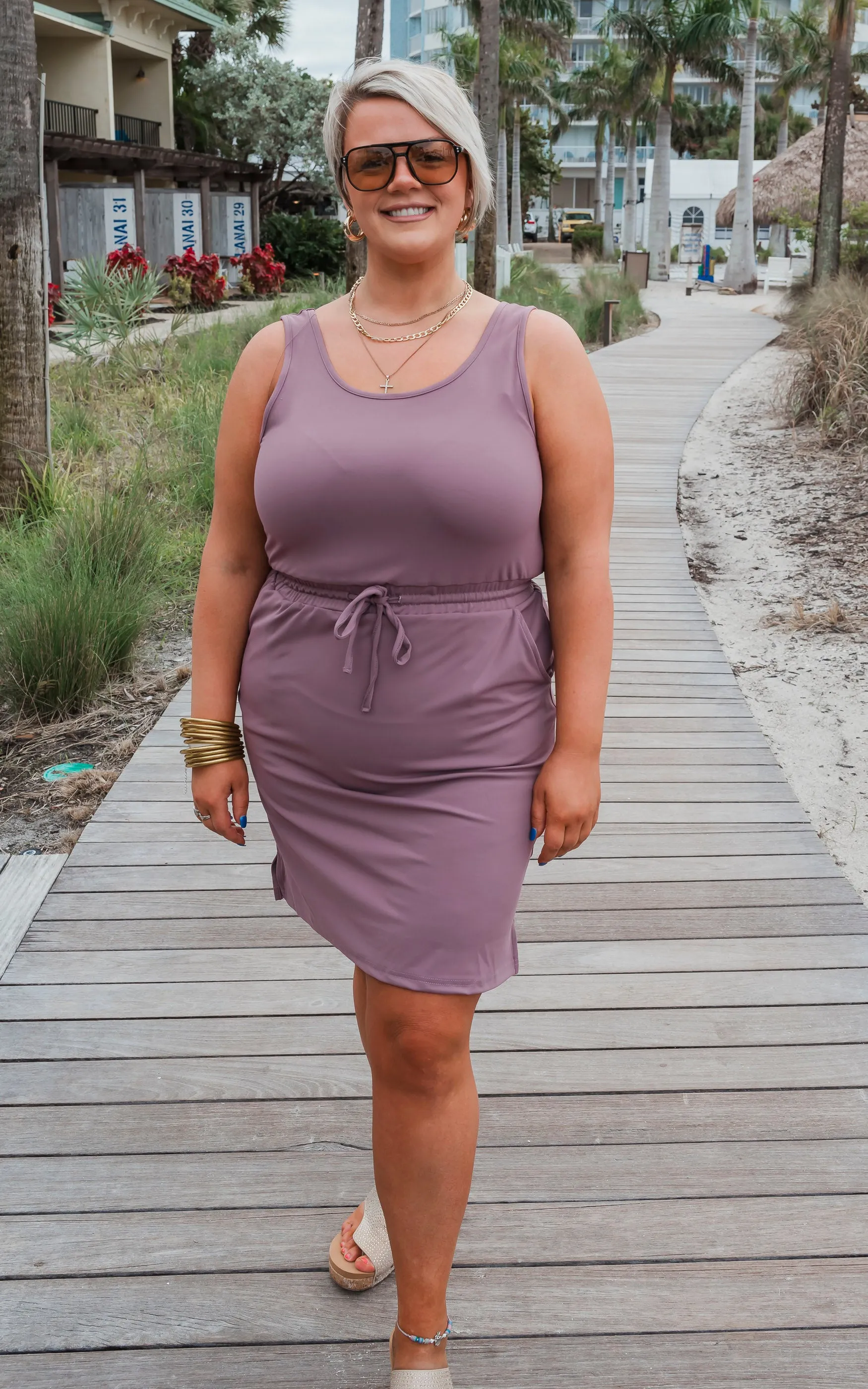 The Sophia Mauve Everyday Tank Dress by Salty Wave*