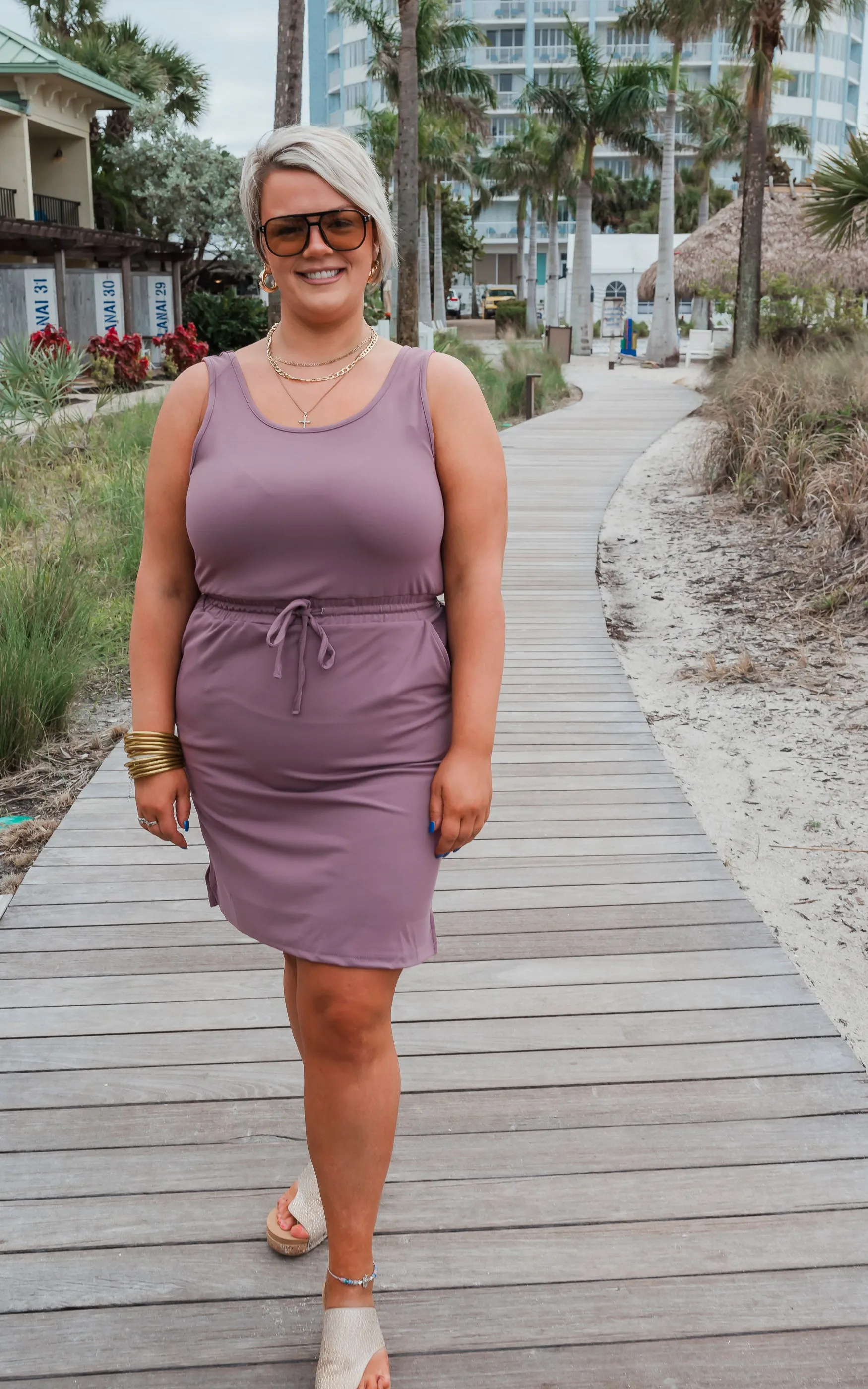 The Sophia Mauve Everyday Tank Dress by Salty Wave*