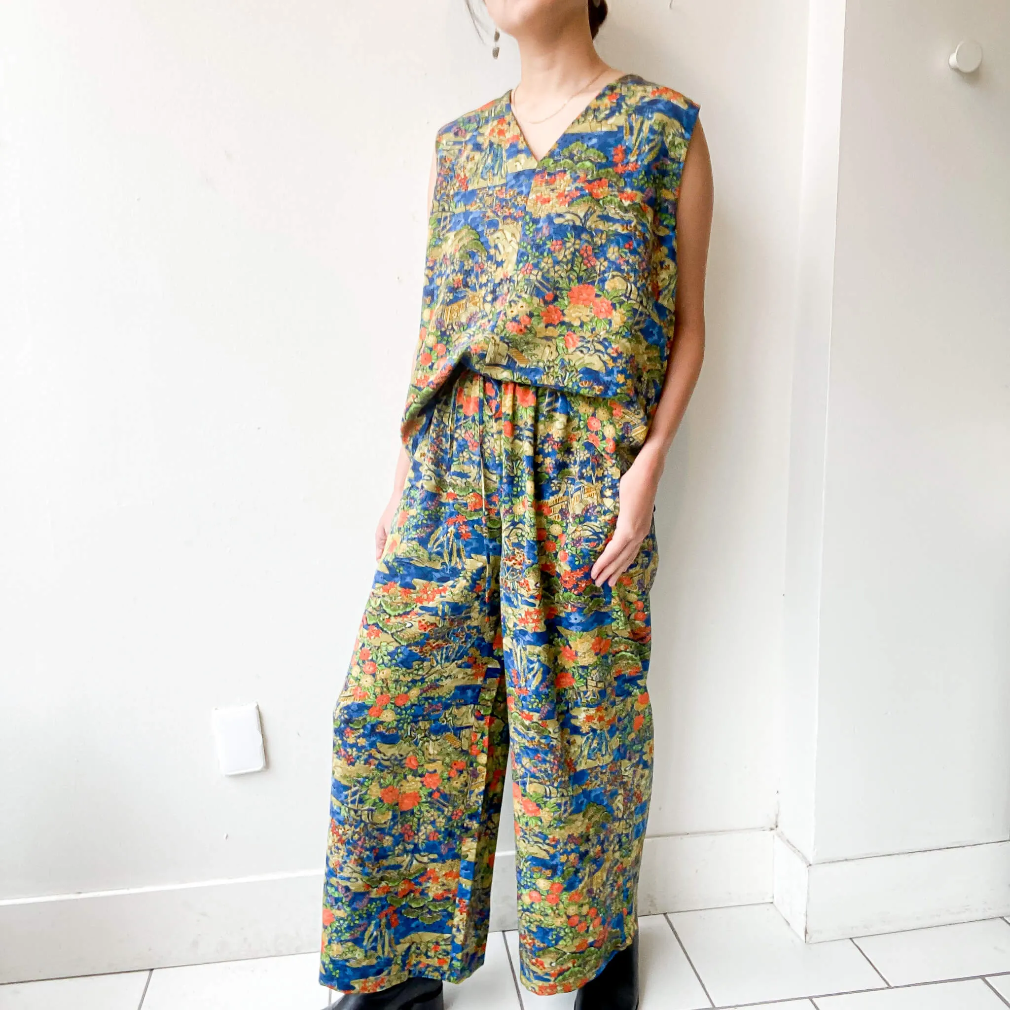 Tsumugi | Vintage Silk Kimono Two Piece | TP11 - Blue