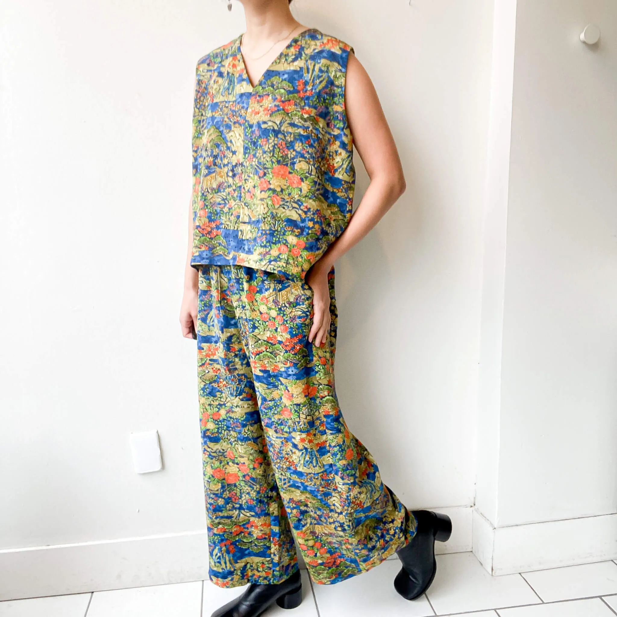 Tsumugi | Vintage Silk Kimono Two Piece | TP11 - Blue