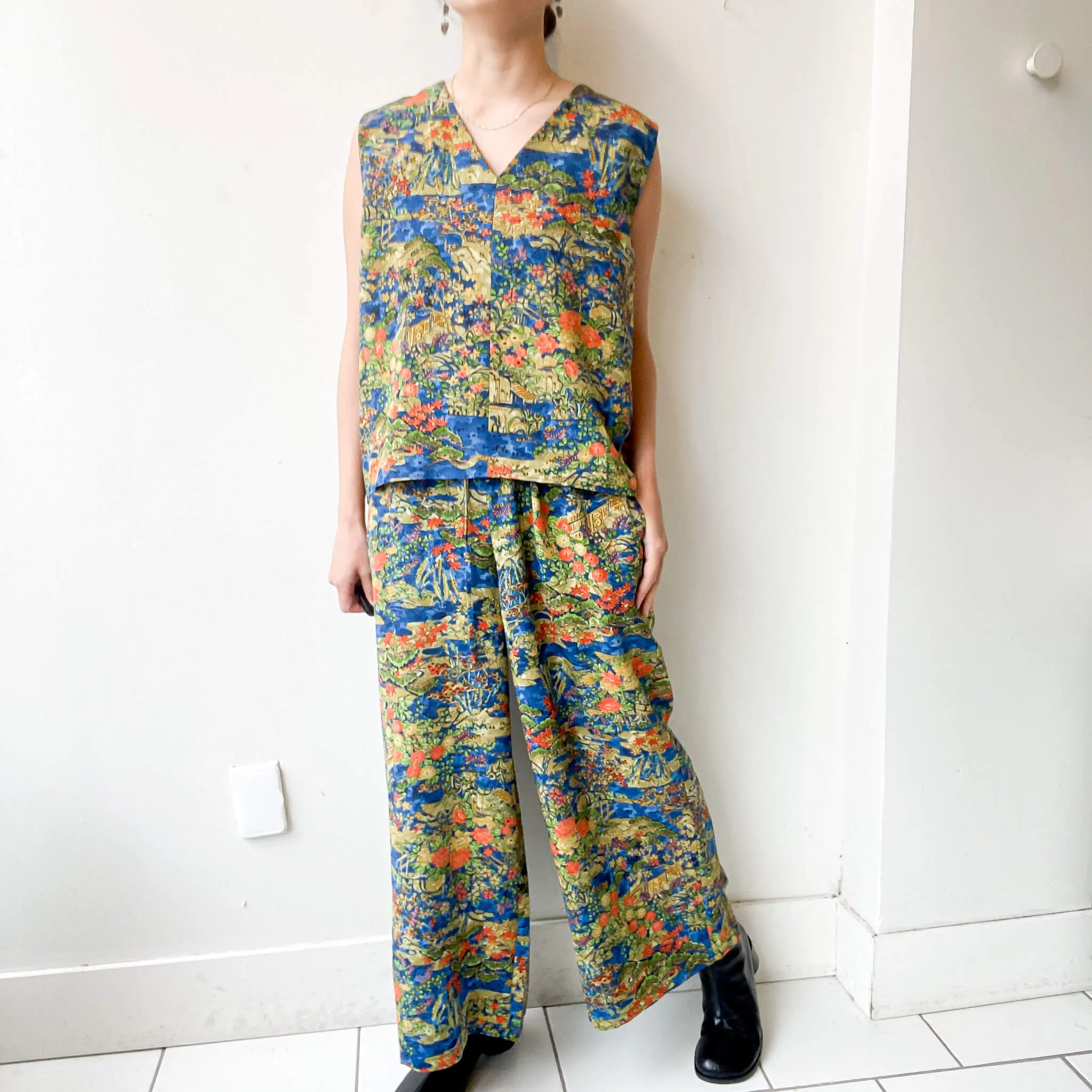 Tsumugi | Vintage Silk Kimono Two Piece | TP11 - Blue