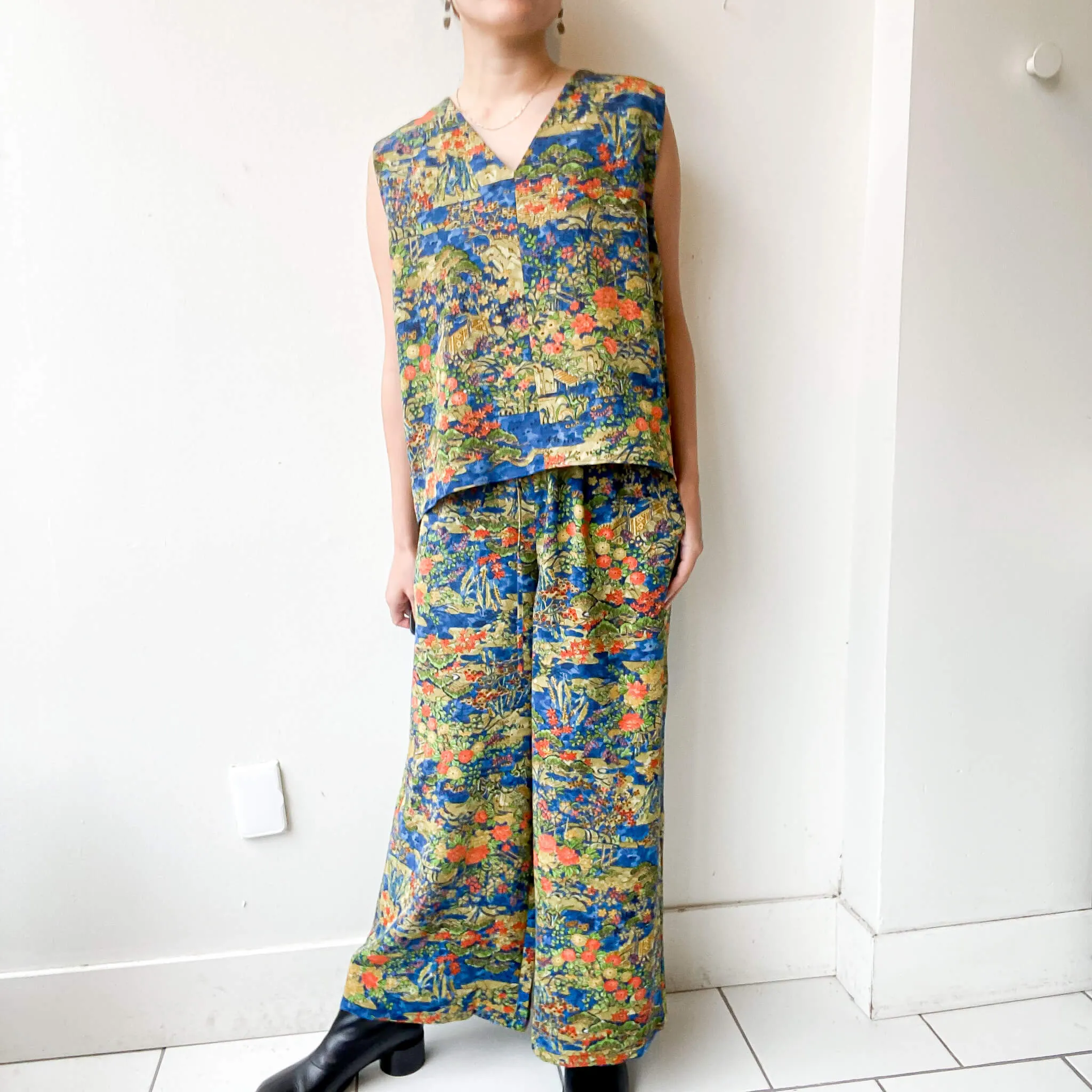 Tsumugi | Vintage Silk Kimono Two Piece | TP11 - Blue