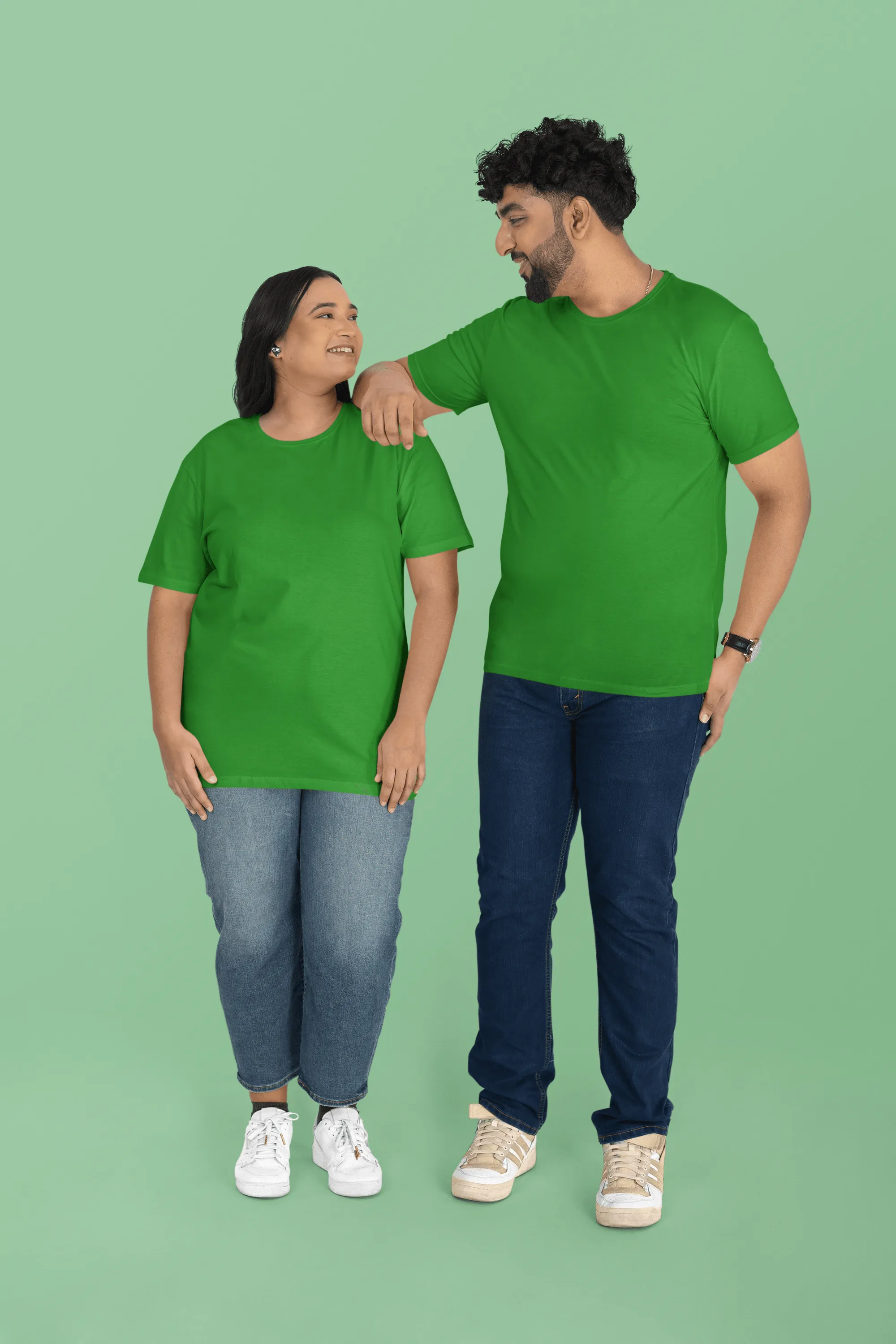 Unisex Plus Size T-Shirt - Ultra-Soft Cotton, Bio-Washed (Bottle Green)