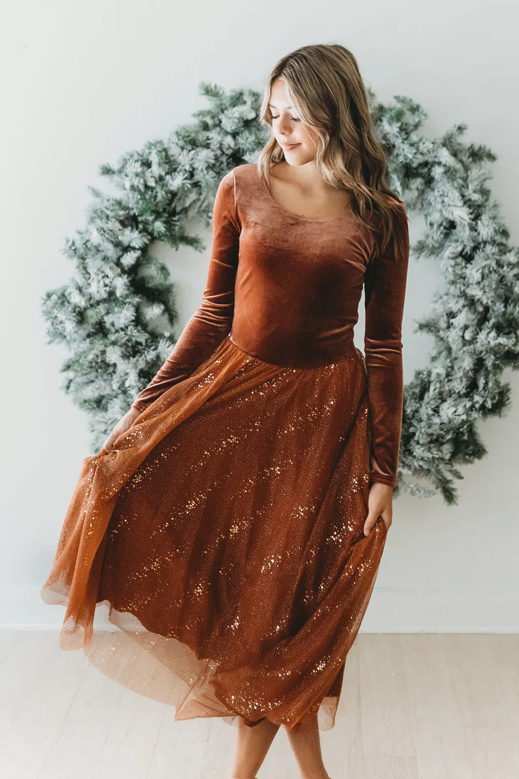 Velour Ballerina Dress (Women) - Cinnamon Spice (FINAL SALE)