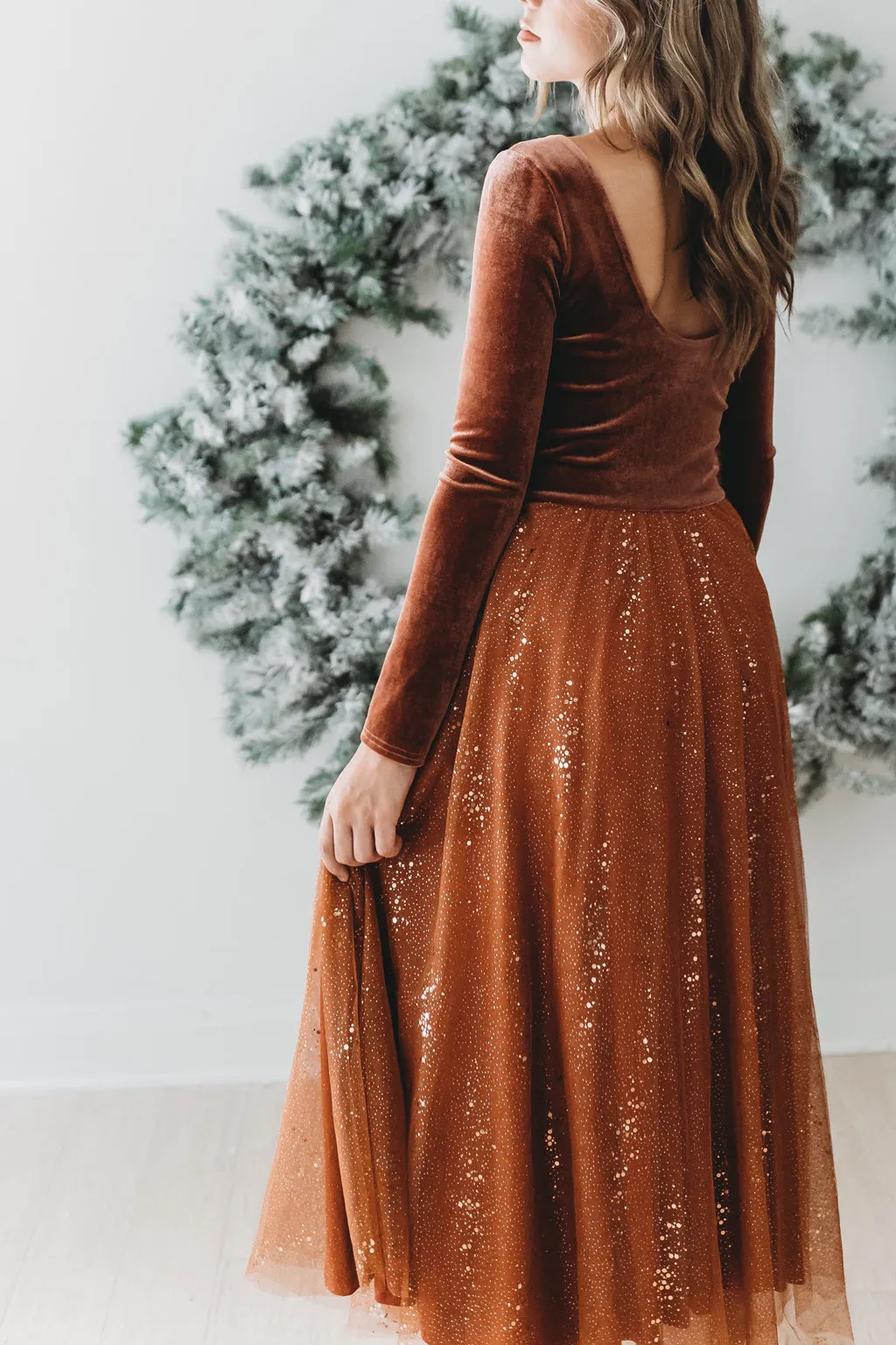 Velour Ballerina Dress (Women) - Cinnamon Spice (FINAL SALE)