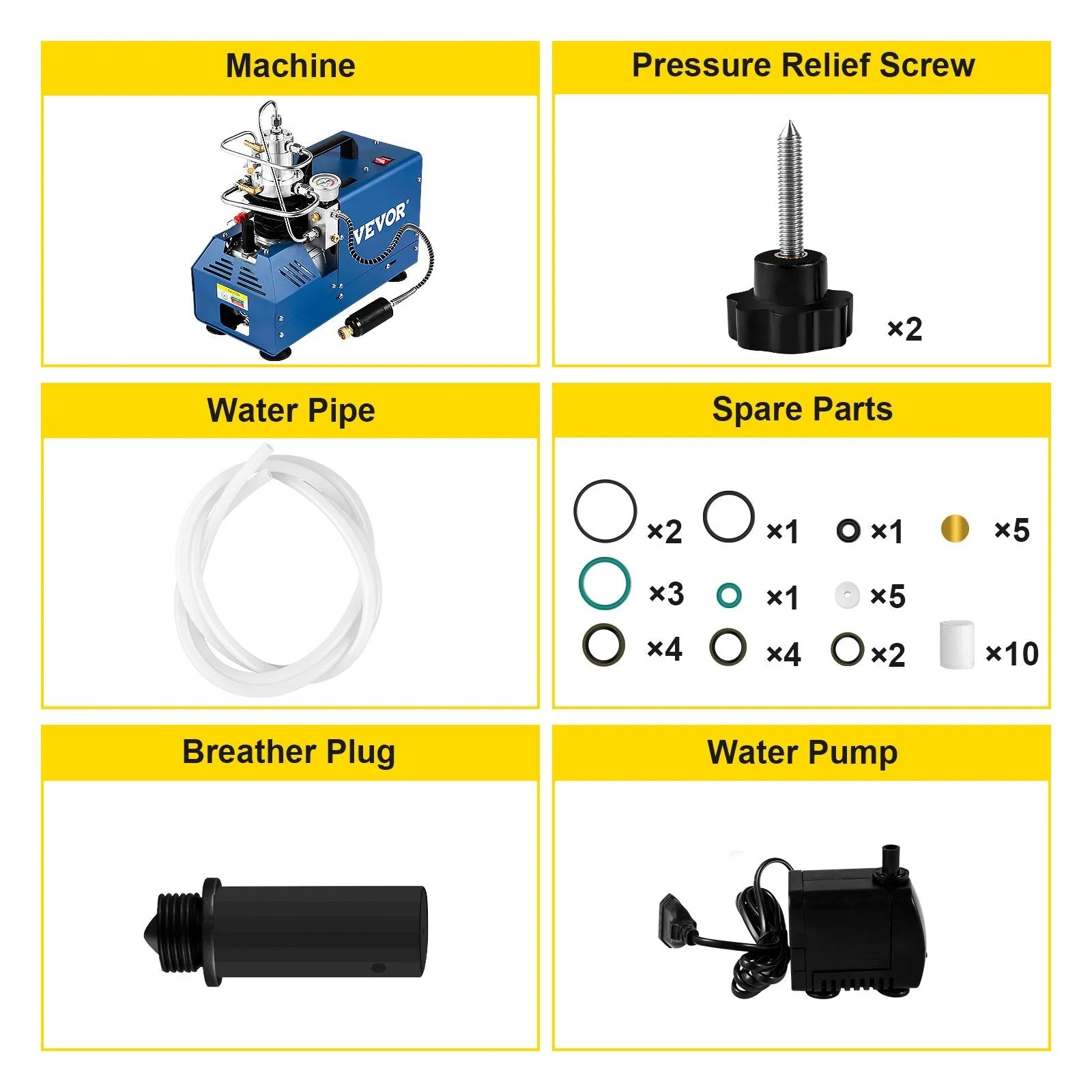 Vevor High Pressure PCP Air Compressor Manual Stop 4500PSI/30MPA/300Bar 1800W 110V New