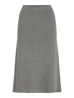 VICOMFY Long Skirt - Medium Grey Melange