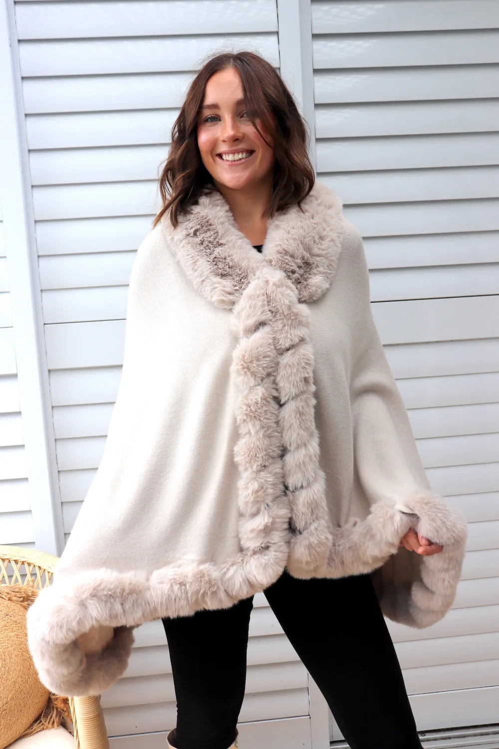 Victoria Luxury Faux Fur Cape