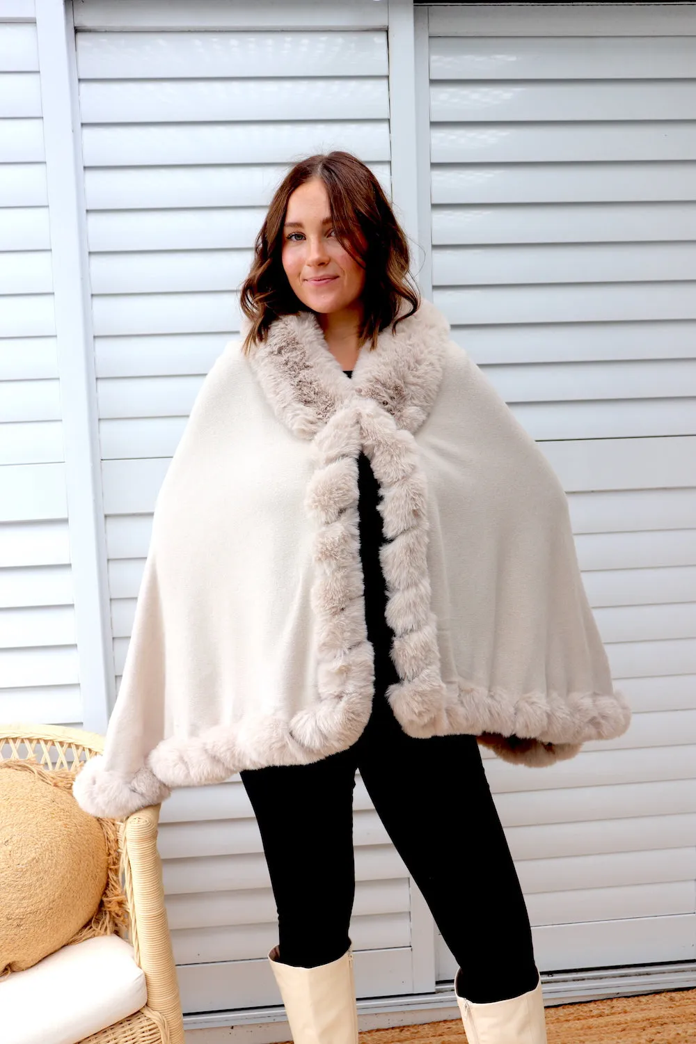 Victoria Luxury Faux Fur Cape