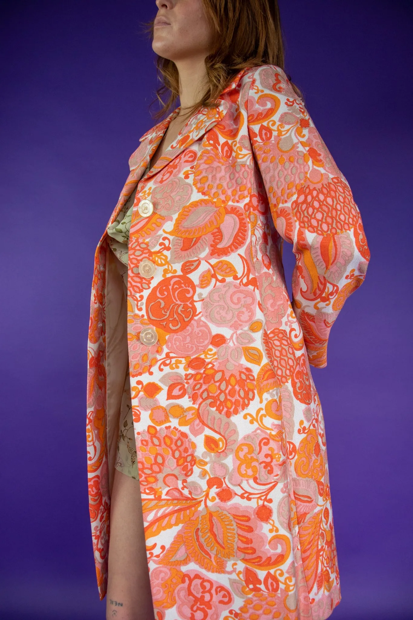 Vintage Orange Paisley Coat