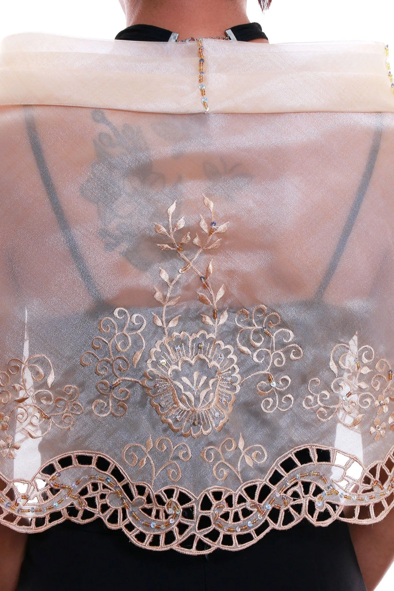 WA15 - Cutwork Alampay Beige (no brooch) - Filipiniana