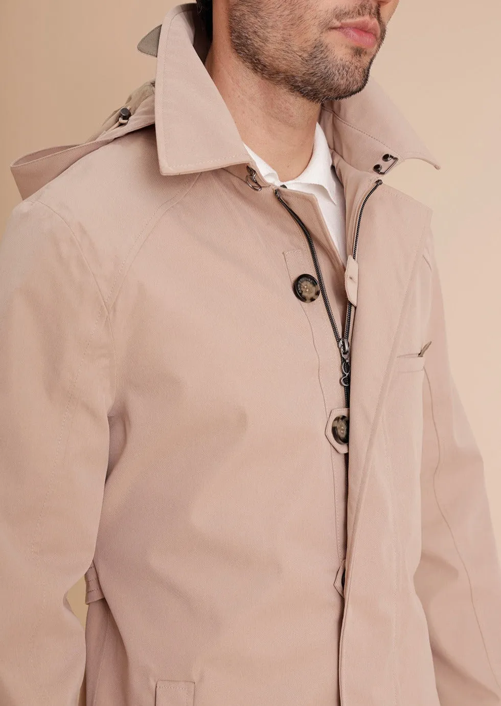 Waterproof Men's Trenchcoat - Beige