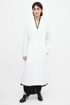 White Belted Trench Coat