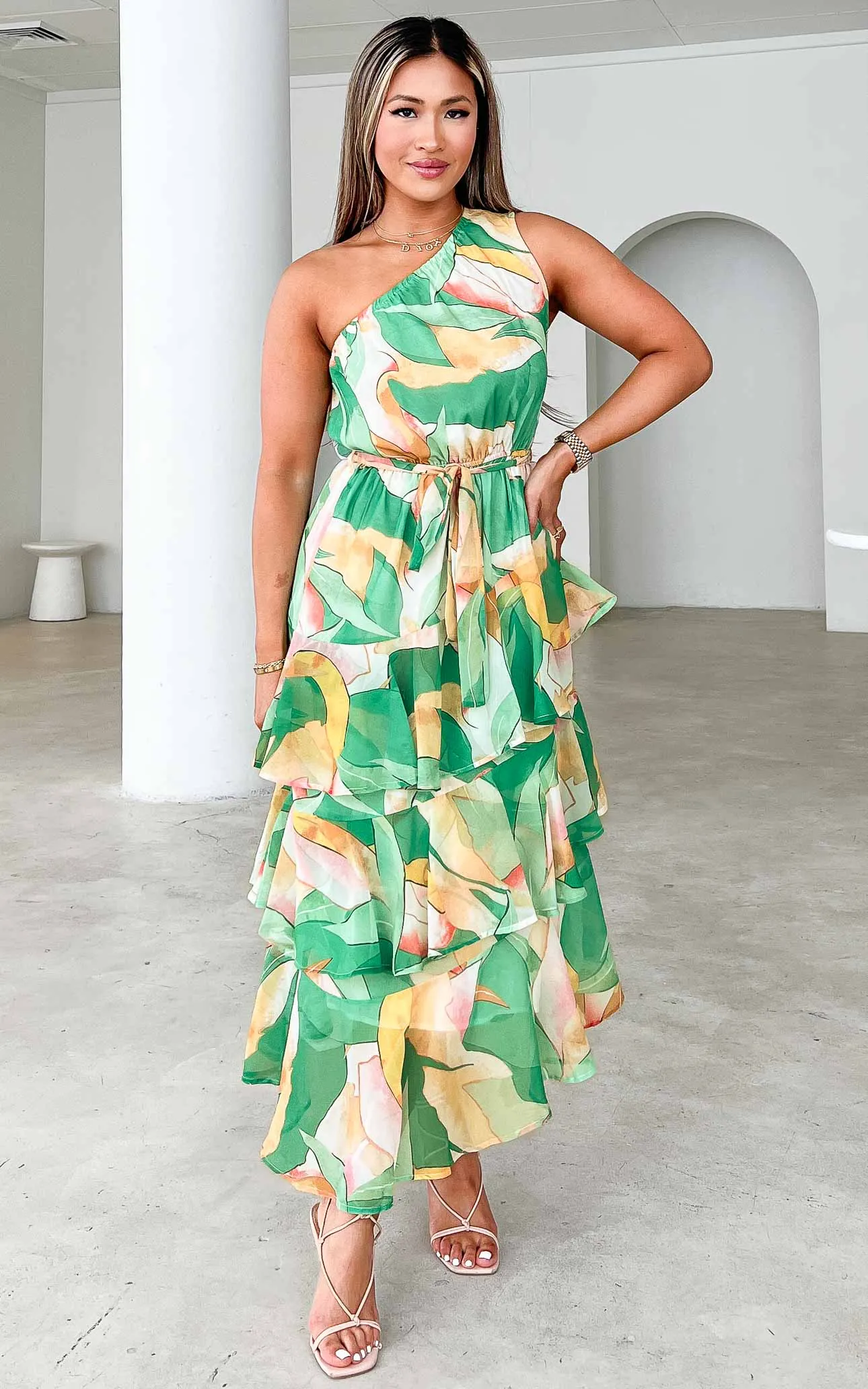 Willow Sleeveless Maxi Dress - Green Multi Print