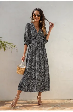 Yusha Floral Drape Maxi Dress